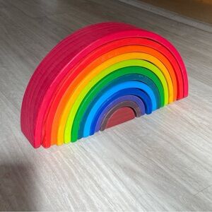 Grimm's Spiel & Holz  Large Wooden Rainbow Montessori Toy